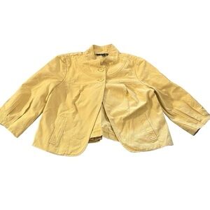 Chadwicks women's 2 button yellow cropped jacket with 3/4 sleeve